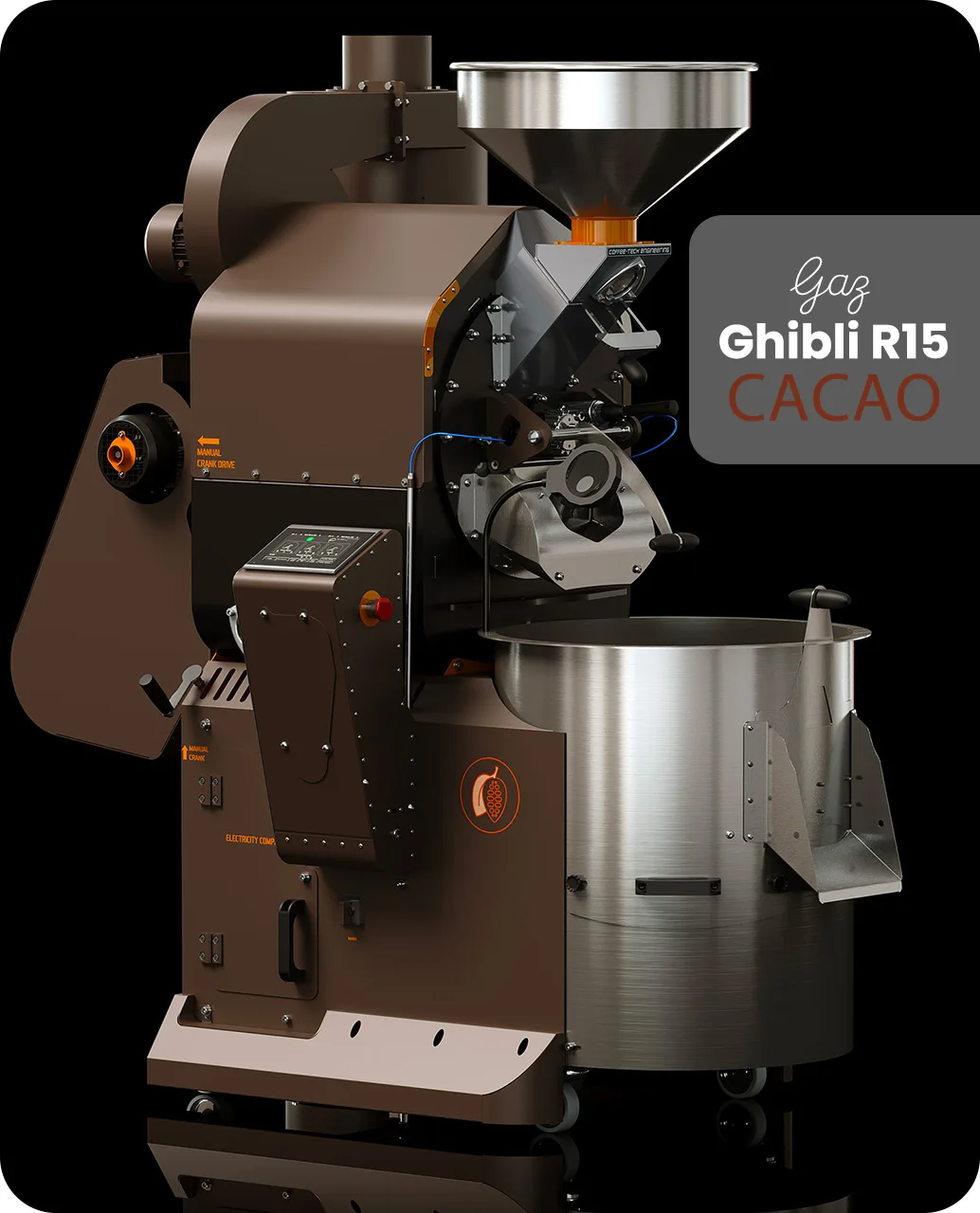 Ghibli R15 Cacao, torréfacteur gaz industriel pour fèves de cacao