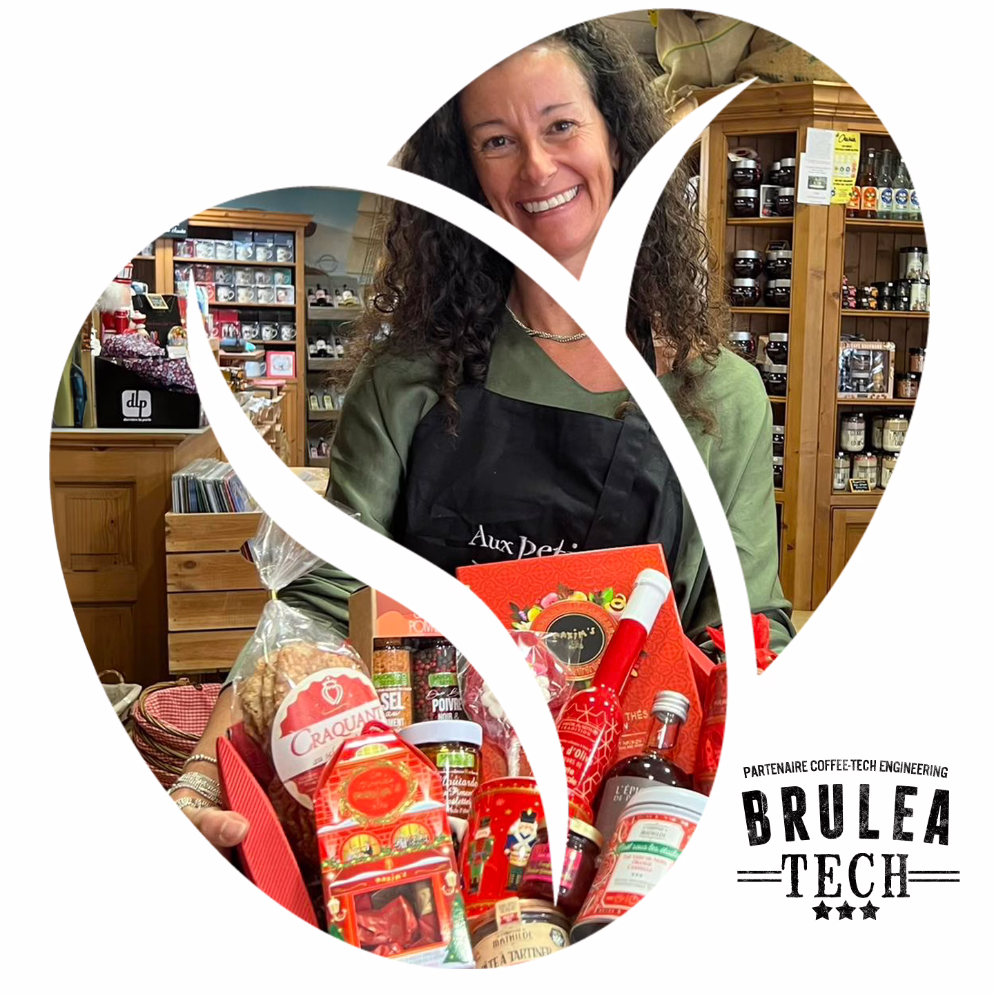 Stéphanie Raballand dans son épicerie fine Aux Petits Plaisirs à Saint-Gilles-Croix-de-Vie