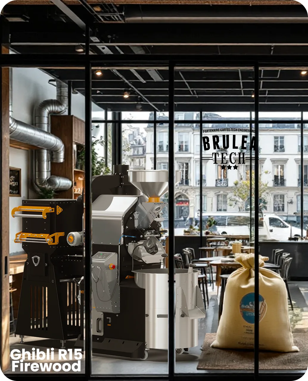 Torréfacteur Coffee-Tech Ghibli R15 Firewood, au feu de bois