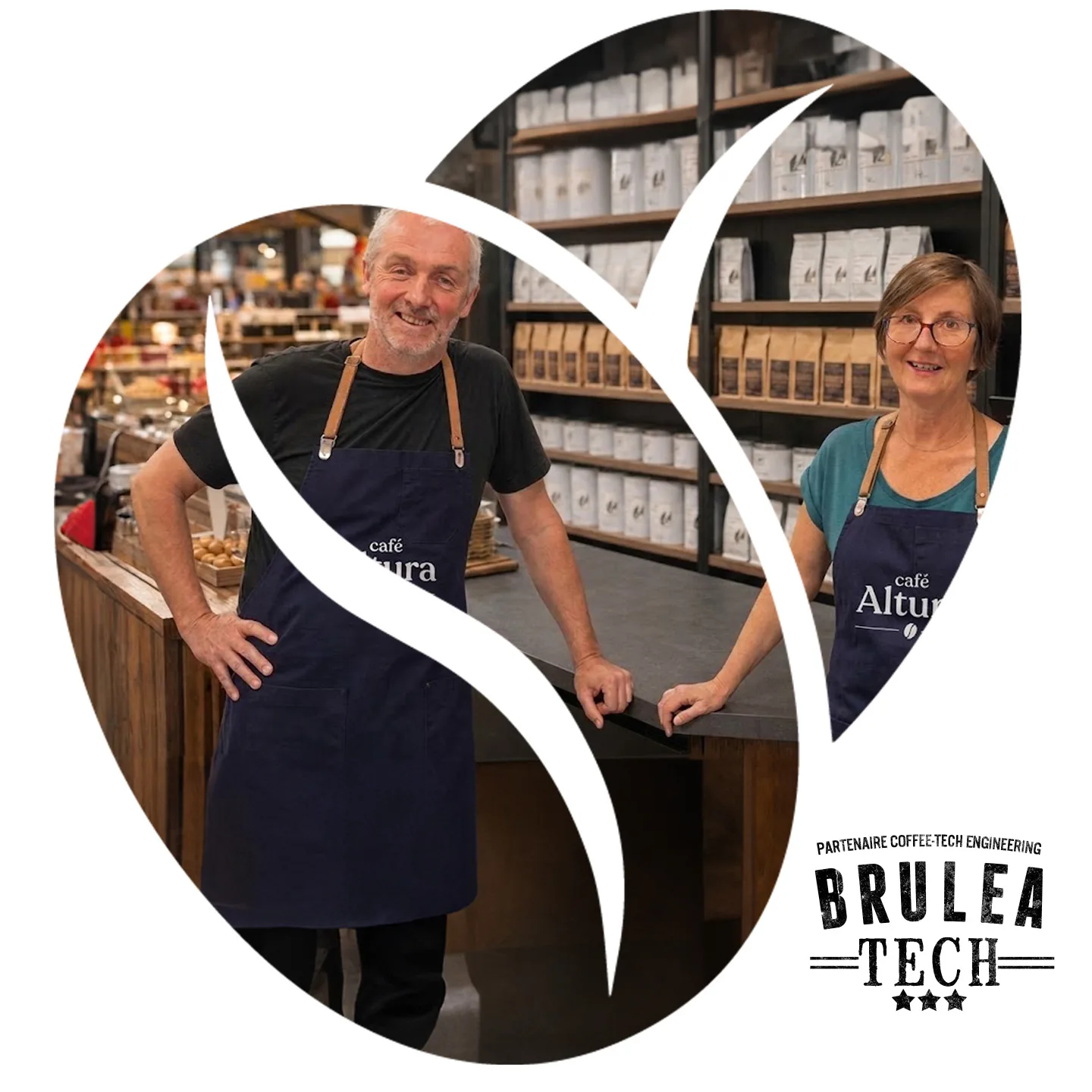Éric et Dominique Daverdisse au comptoir de Café Altura, au Marché central de Nancy